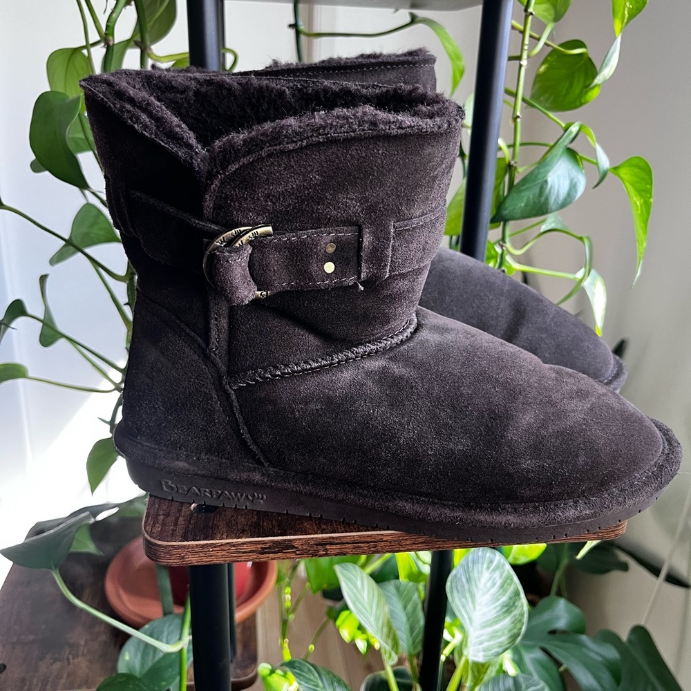 BearPaw Brown Wool Blend Lining & Sheepskin Footbed Footwear